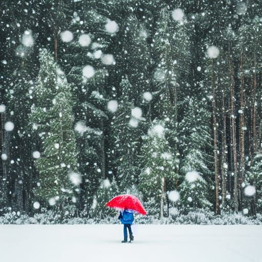 Cinematic Blizzard Scene in Golden Hour Lighting