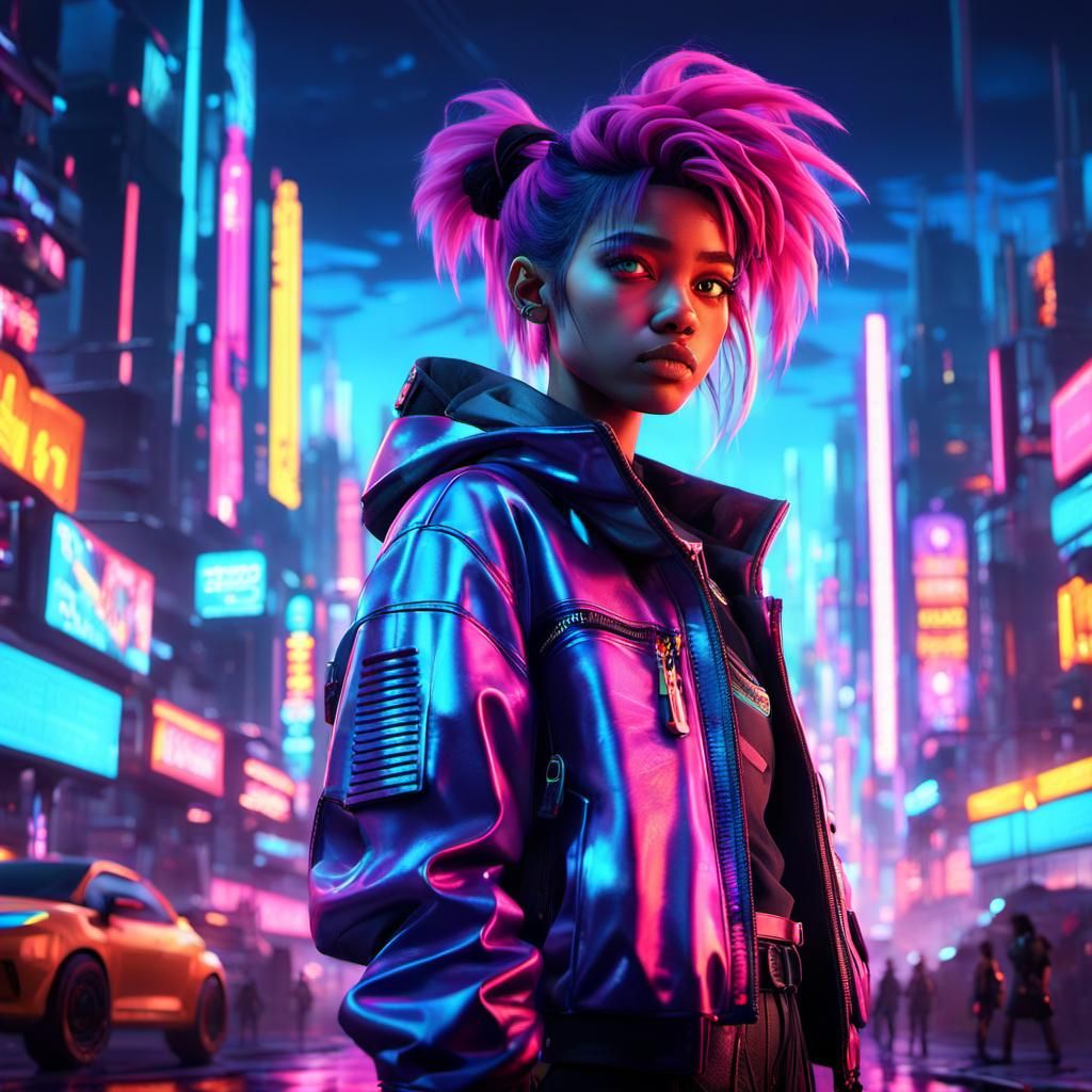 Heroic Teenage Girl Reigns in Dystopian Cityscape