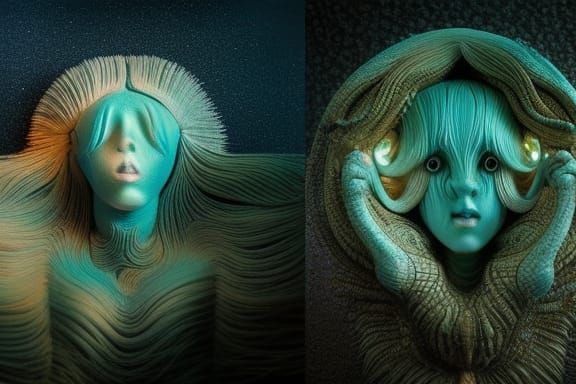 Celestial Woman in Surreal Starscape Fairytale