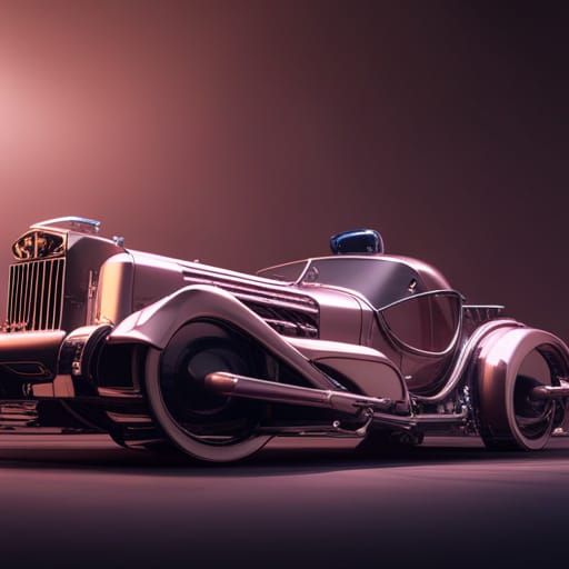 Futuristic Sci-Fi Old Car with Intricate Details