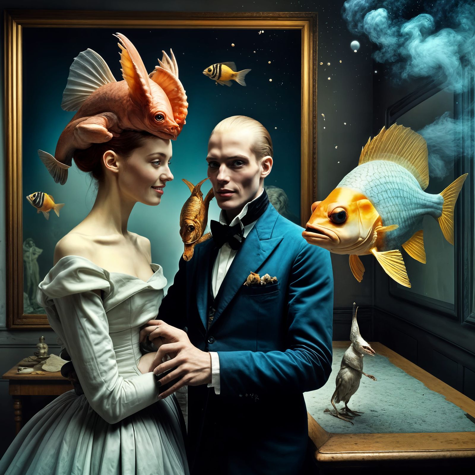 Surreal People and Bizarre Creatures in Exotic Art Studio