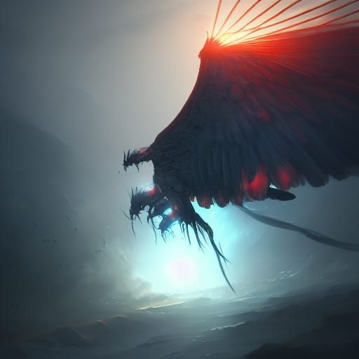 Dynamic Wings of Hope and Freedom: Digital Art