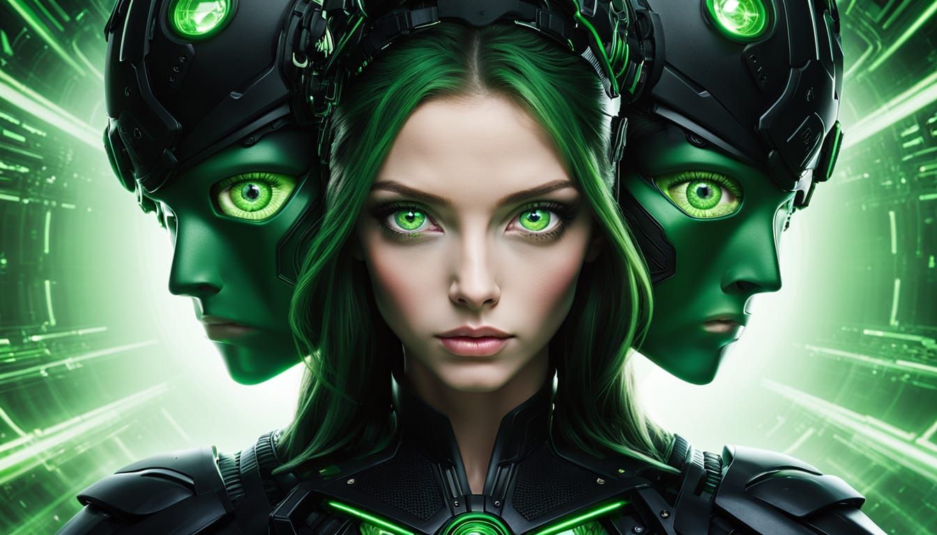 Hyper Detailed Green Eyes in Perfect Symmetry