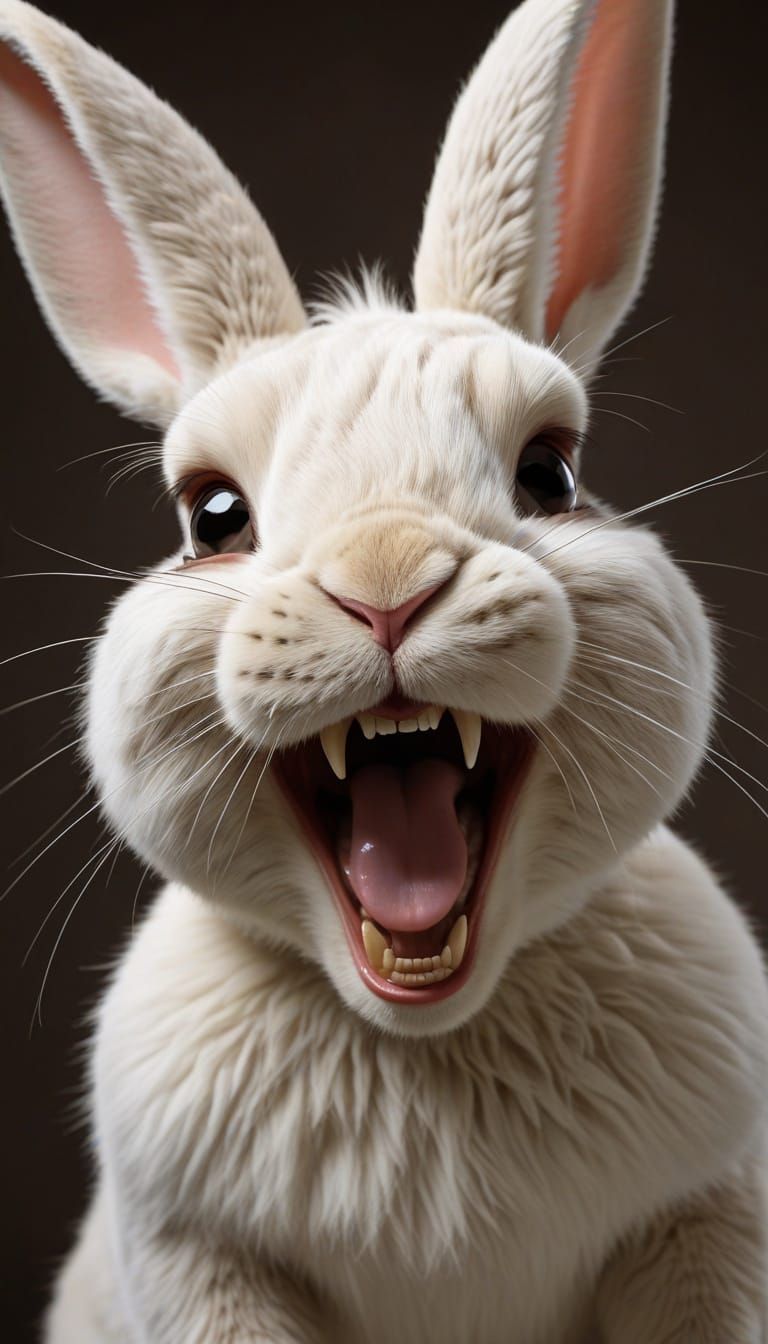 Eerie Humanoid Rabbit Laughing Menacingly