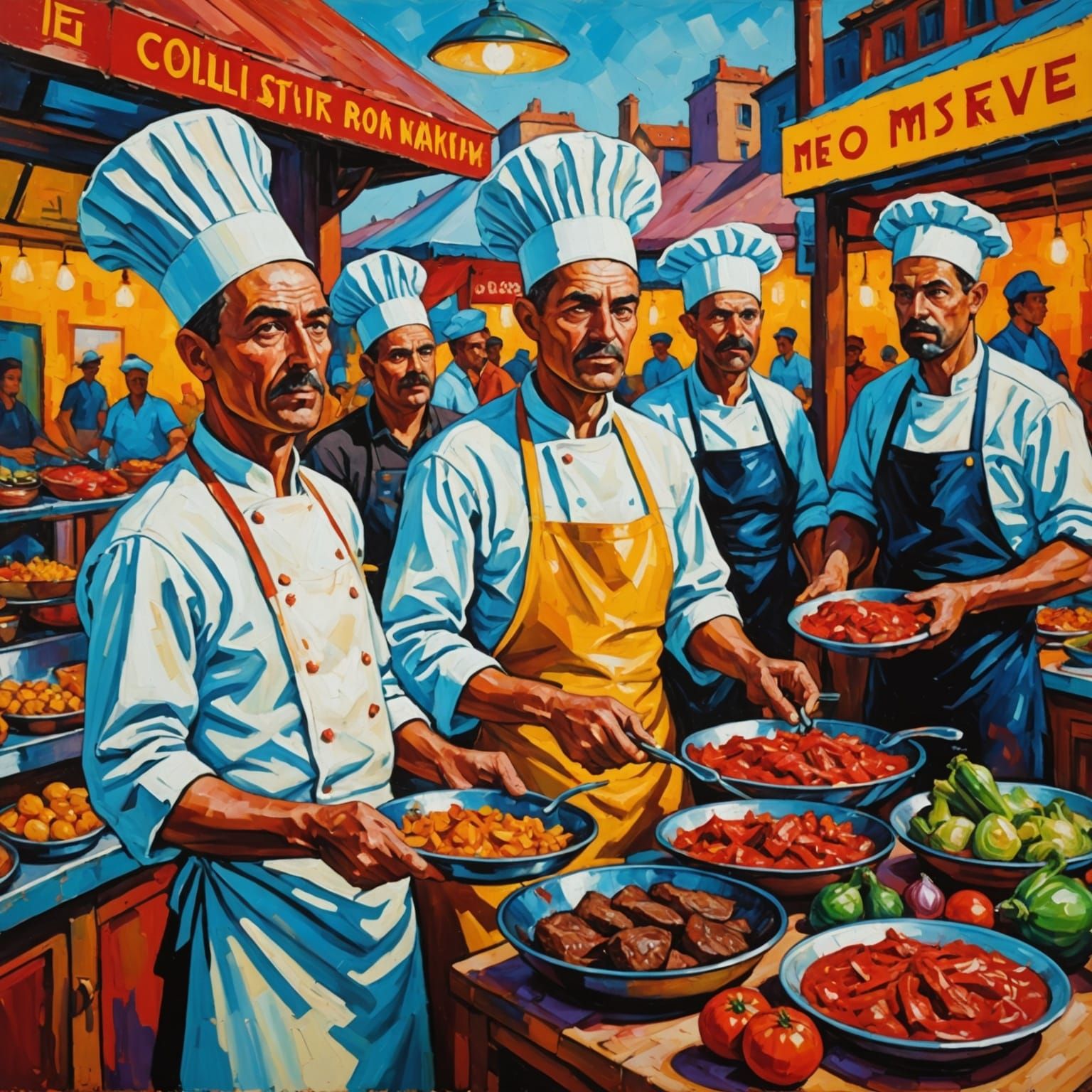 Alien Market with 'To Serve Men' Cookbook in Expressionist S...