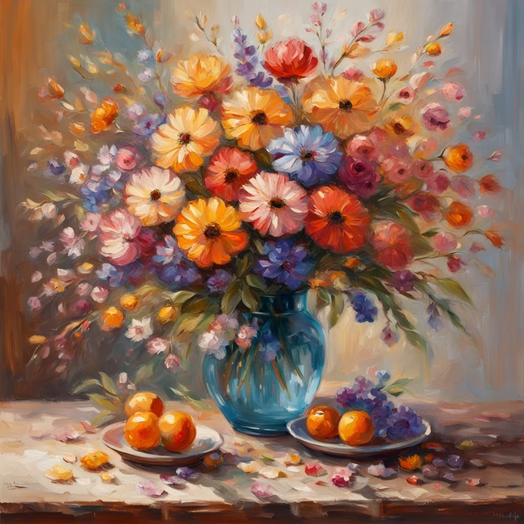 Vibrant Impressionist Bouquet with Softly Blurred Petals