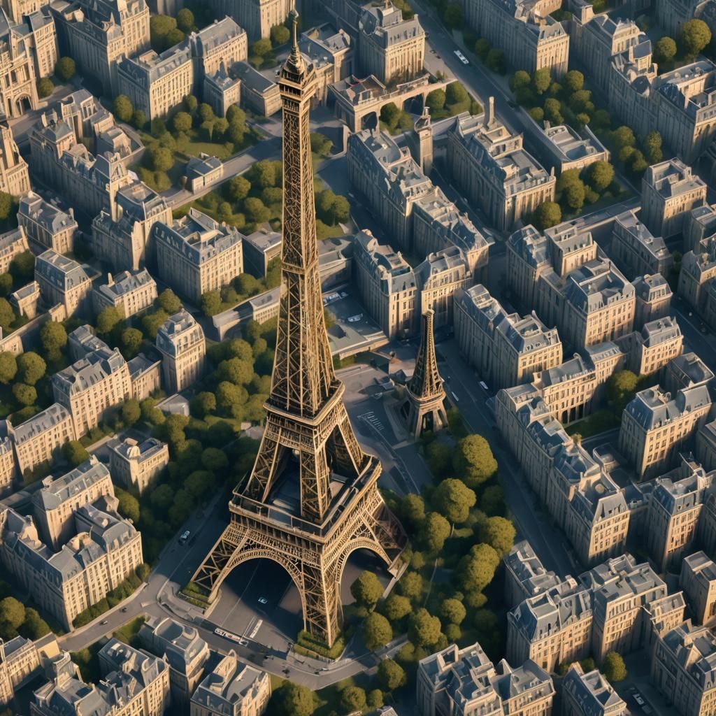 Eiffel Tower Matte Painting in Deep Color