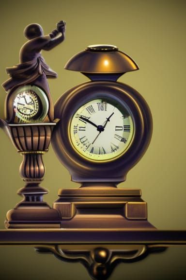 Father Time Surrounded by Clocks