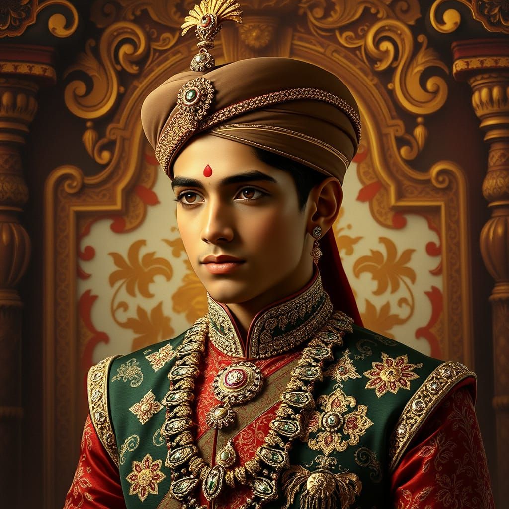 Elegant Indian Prince in Traditional Attire