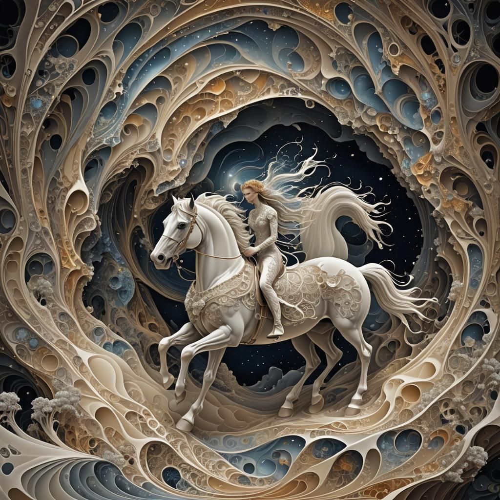 Tragic Bride and Groom Leap into Chasm: Abstract Fractal Art