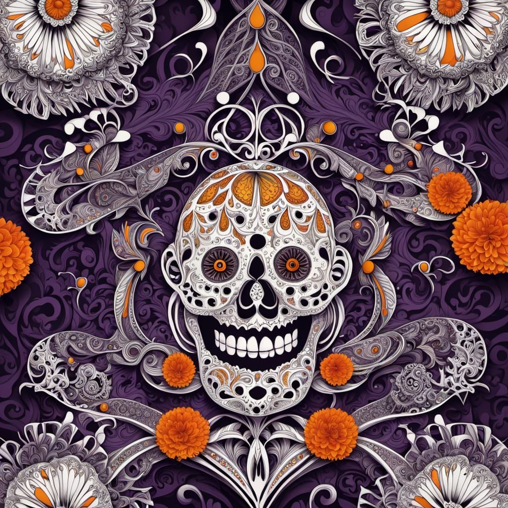 Day of the Dead Christmas Tree with Sugar Skulls