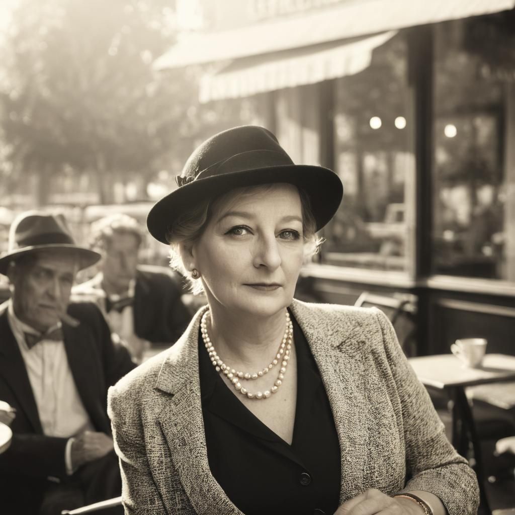 Elegant Lady in Film Noir Style Photography