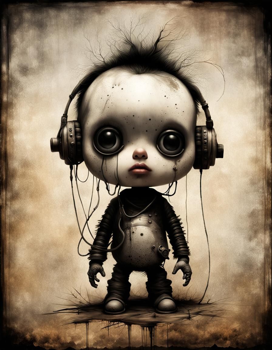 Demonic Cyborg Bear DJ in Volcanic Hyperspace