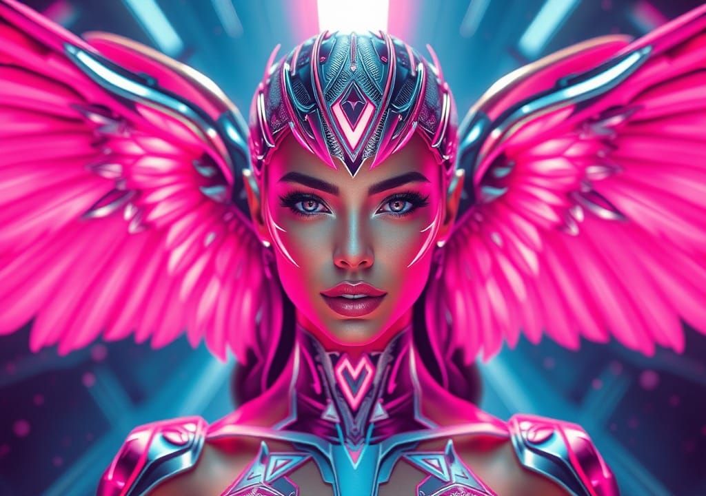 Exotic Supermodel Amazon Squadron in Pink Elegance