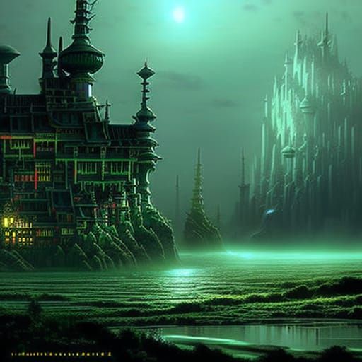 Eerie Dark Fantasy Splash Art Masterpiece