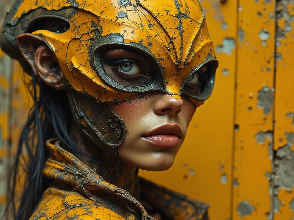 Edgy Minotaur Alien in Lomography Style