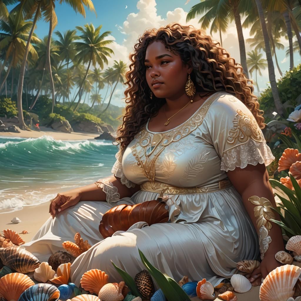 Woman and Sea Spirit: Fantasy Concept Art