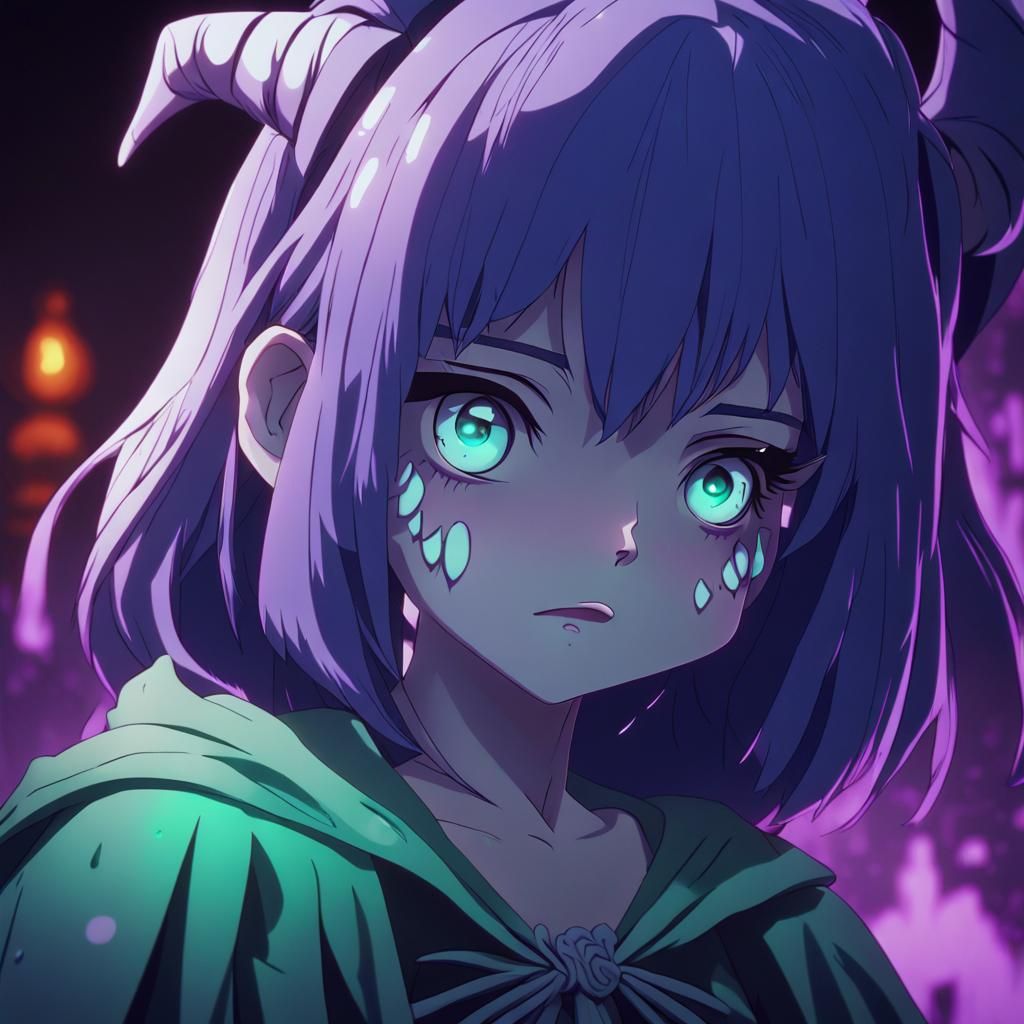 Spooky Anime Halloween Girl in Shonen Style