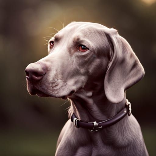 Weimaraner Dog Portrait with Cinematic Lighting