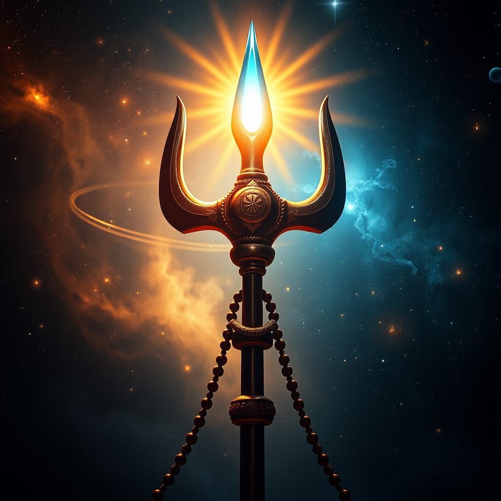 Majestic Trishul Radiates Divine Energy