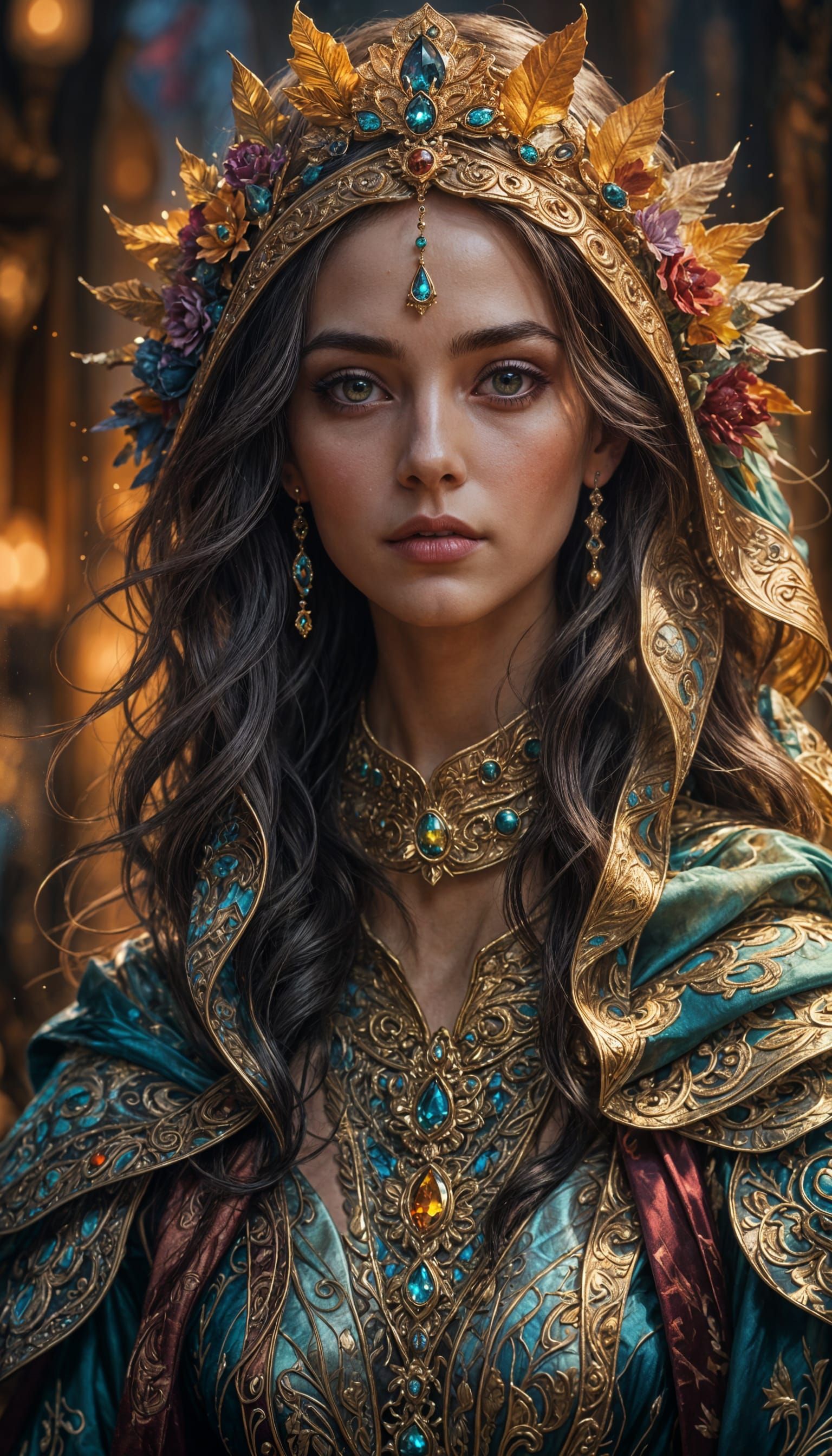 Beautiful Woman's Face as Detailed Matte Painting