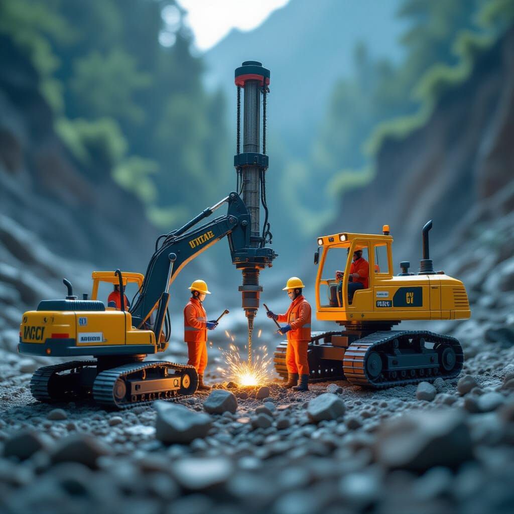 Geological Team Toy Playset with Drilling Machines