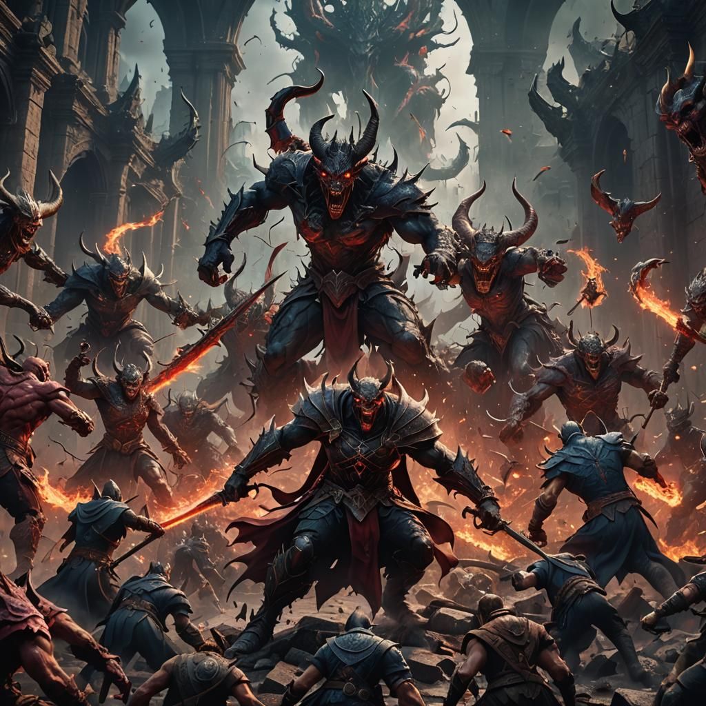 Demons Slain in Fantastical Matte Painting Style