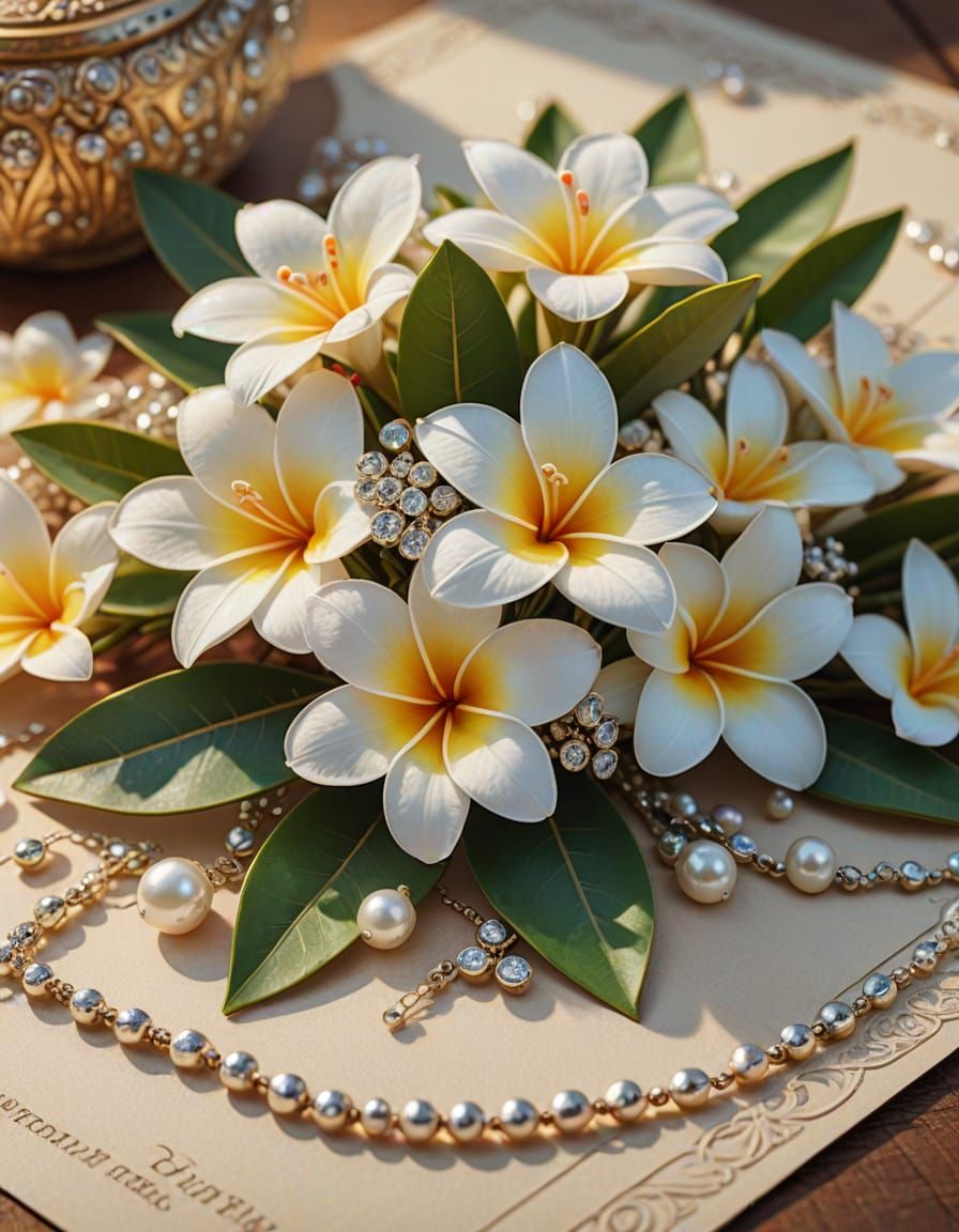 Ethereal Floral Fantasy on Vintage Postcard