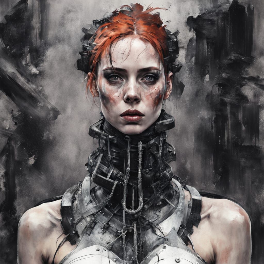 Gothic Model with Robotic Neck Brace