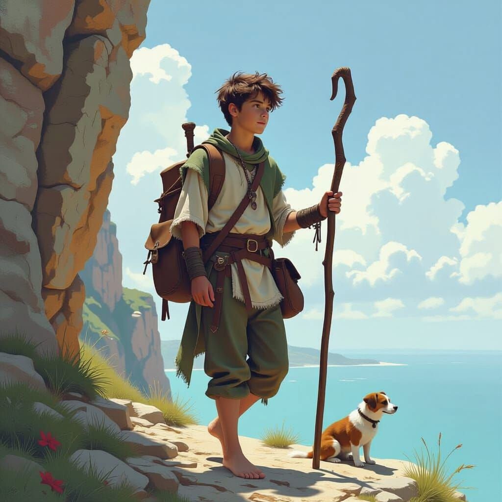 Young Hiker on Cliff Edge