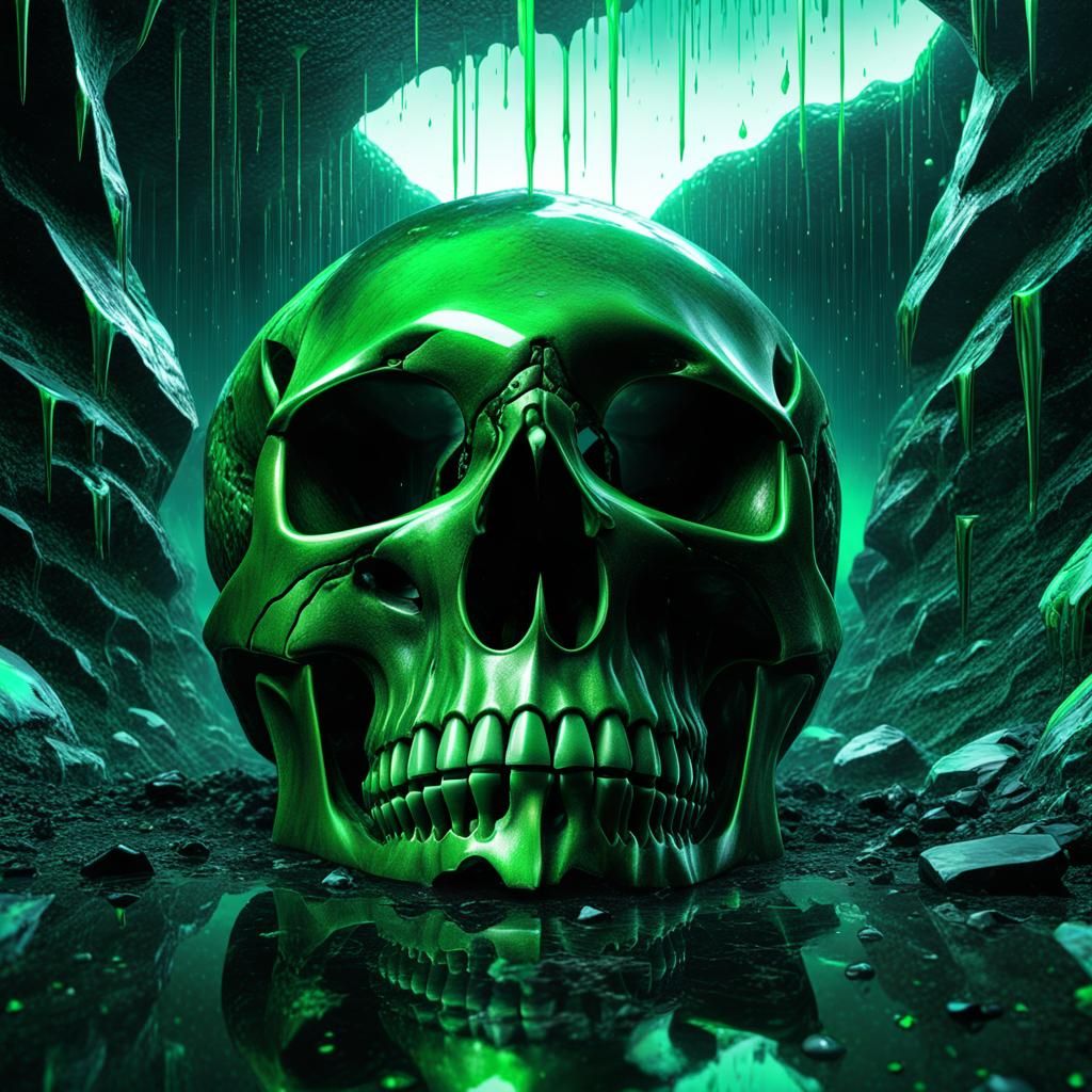Massive Skull of Atrocity with Green Glow