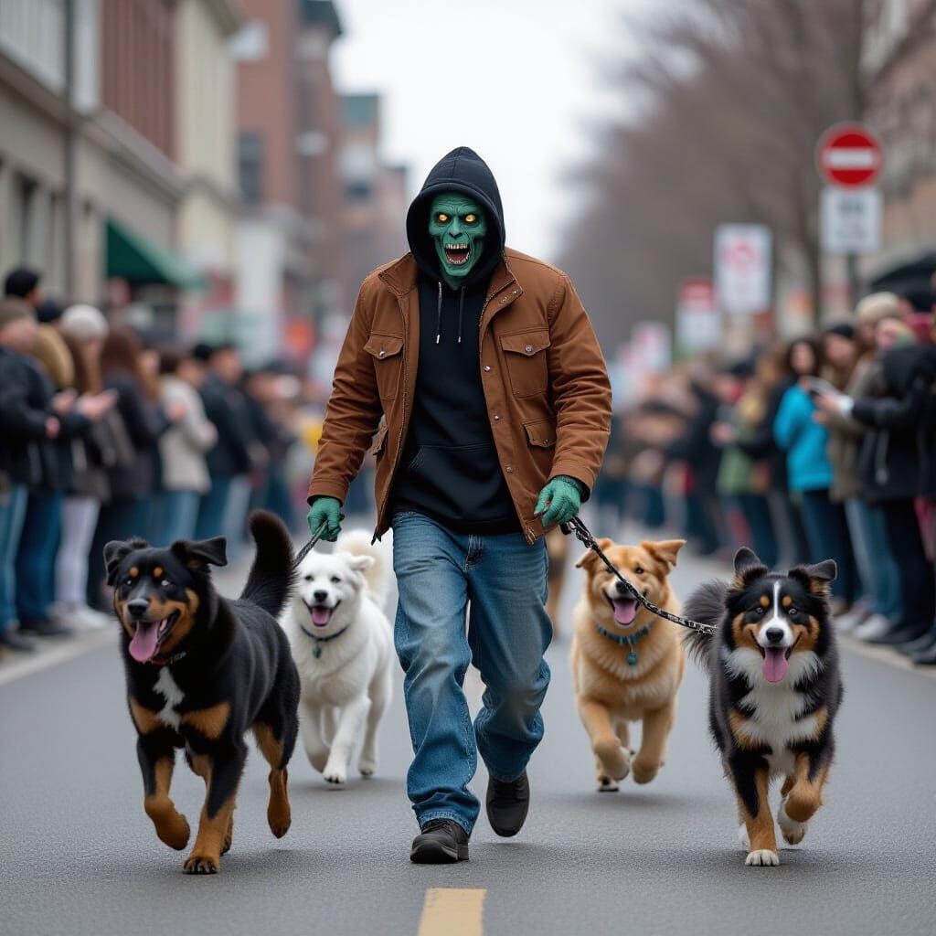 Zombie Dogs Chase Villain