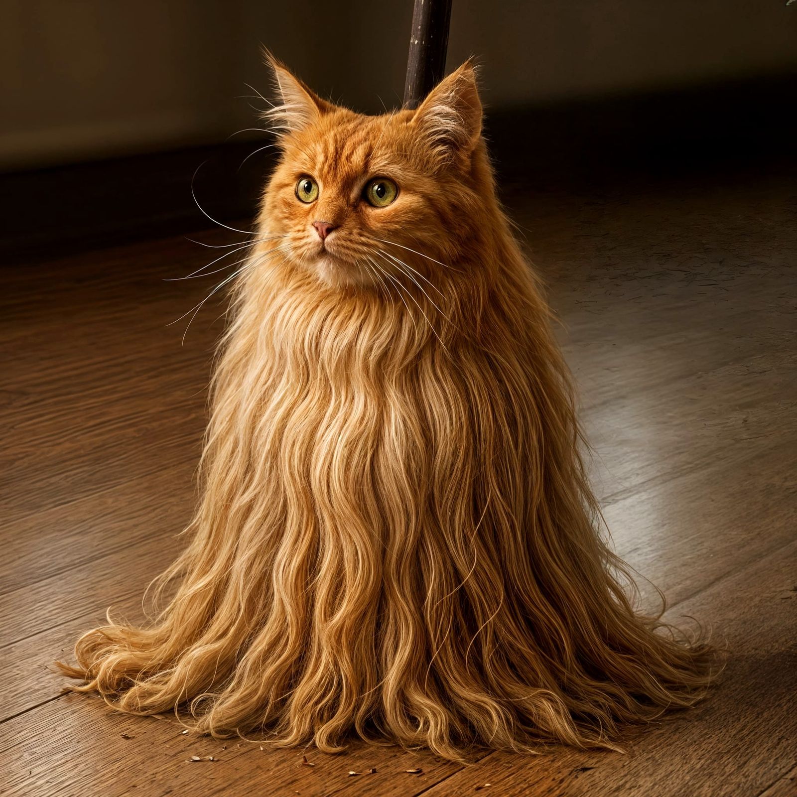 Photorealistic Cat-Mop: A Surreal Hybrid Creature