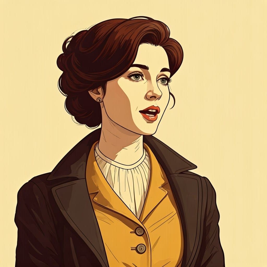 Elegant Woman Speaking Eloquently in Impressionist Style