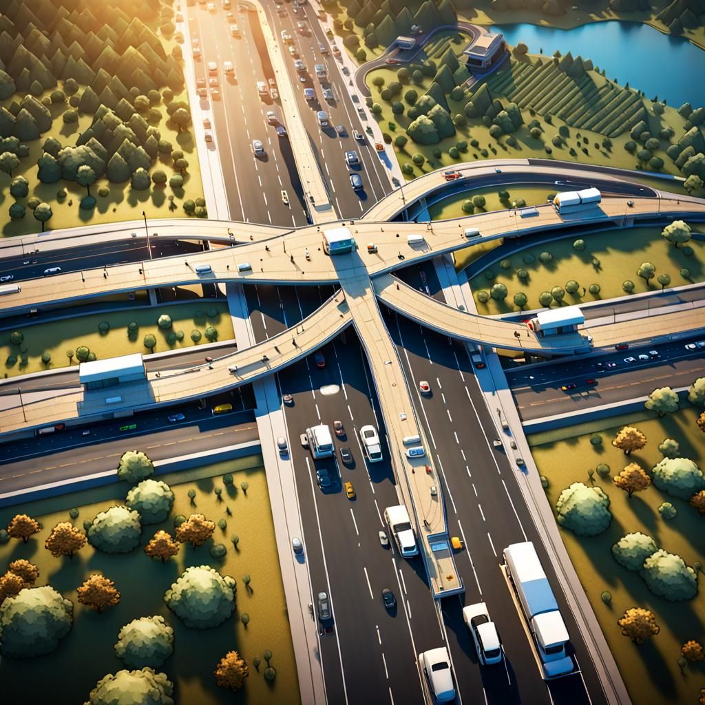 Interstate Highway System Builder Simulator in 3D