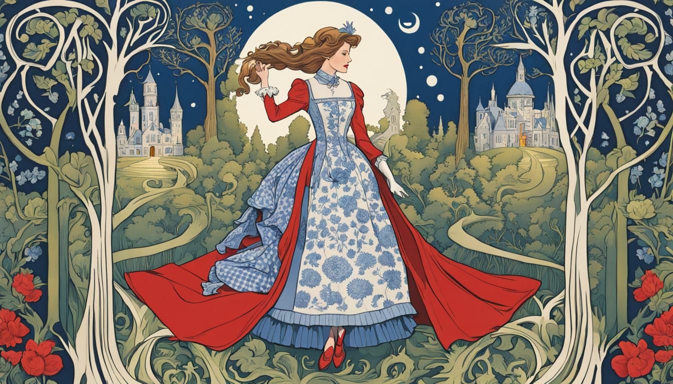 Enchanted Porcelain Man in Whimsical Oz Landscape
