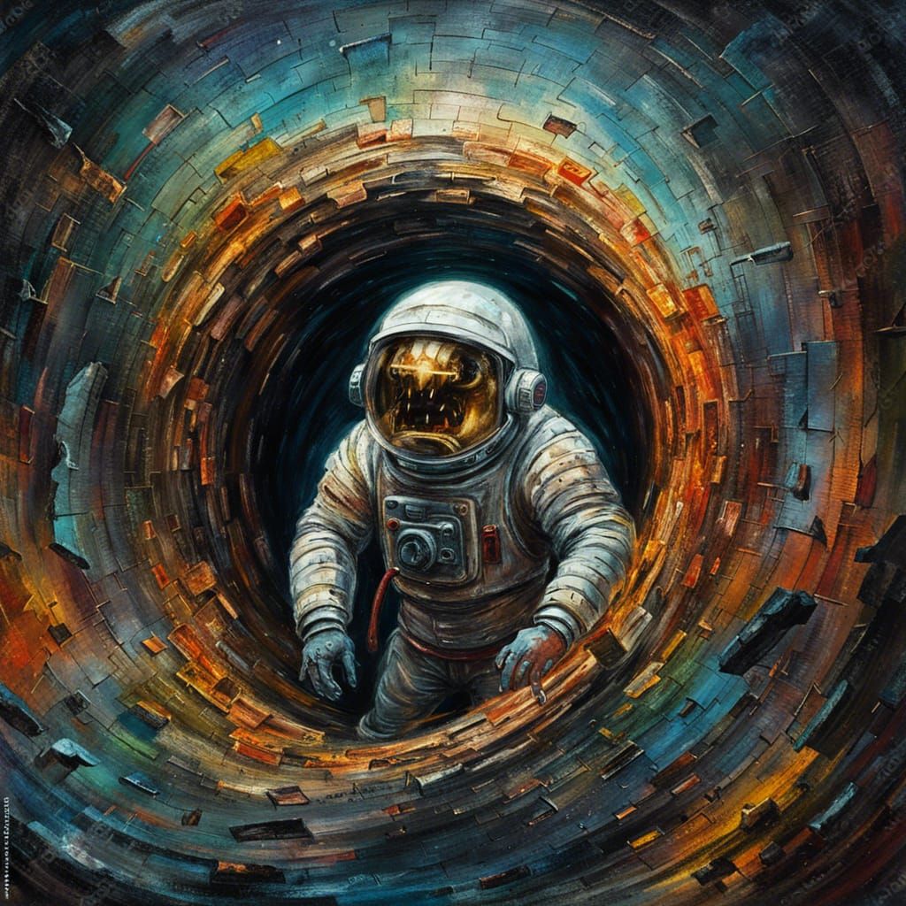 Spaceman in Floating Castle: Gothic Impressionist Horror