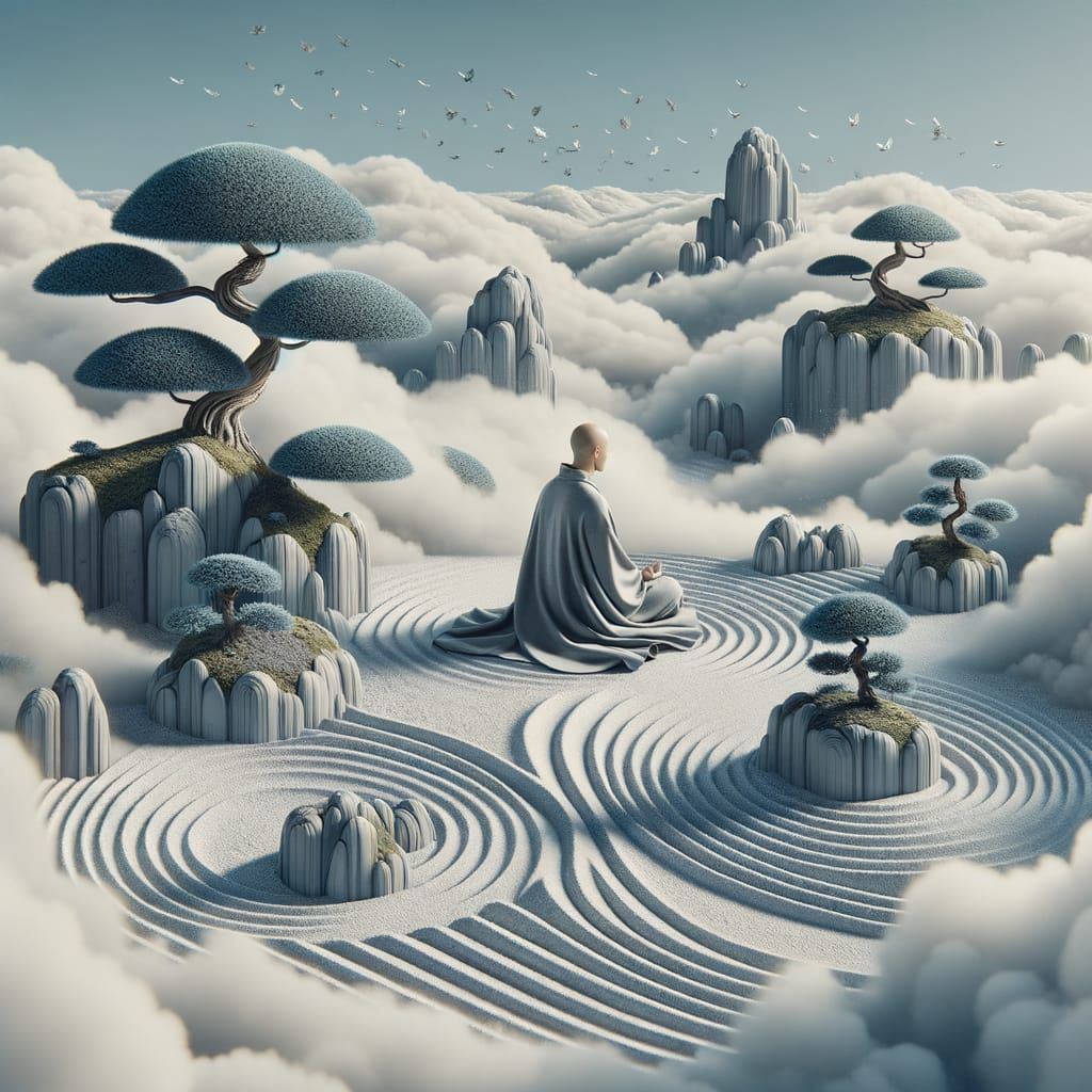 Zen Garden in the Sky: A Meditative Scene