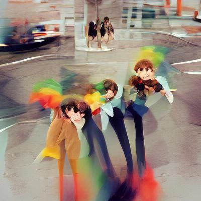 Abstract Figures Stroll in Minimalist Design