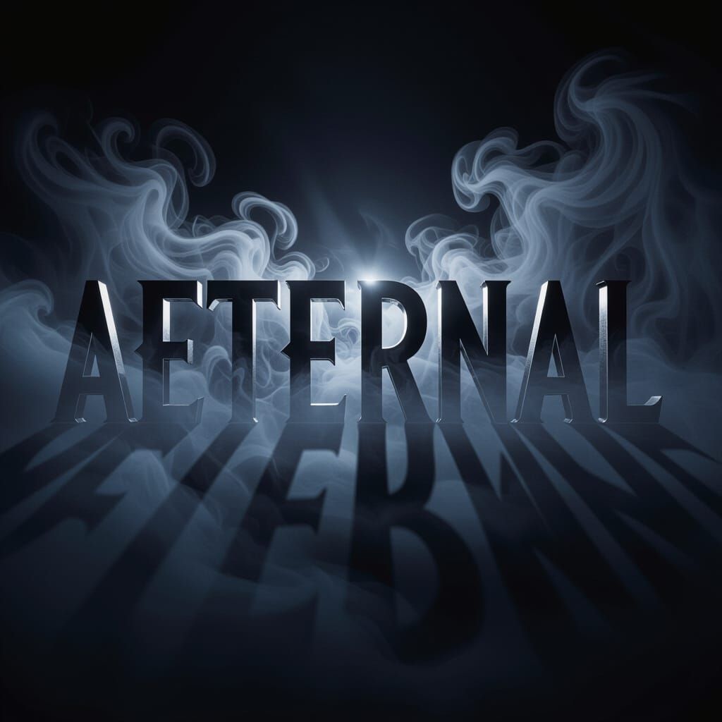 Ethereal Album Title "Aeternal" Emerging from Misty Shadows