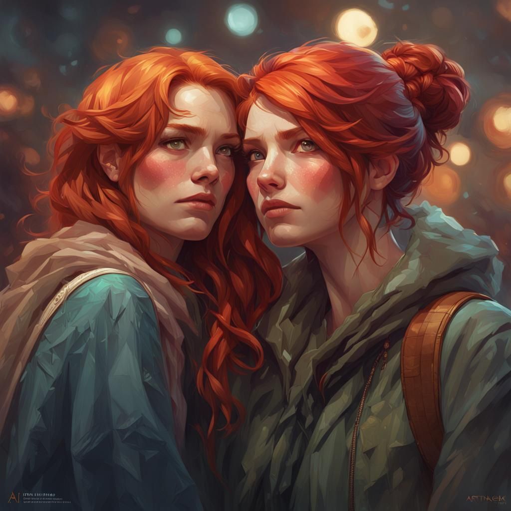 Redhead Woman Portrait in Hyperdetailed Style