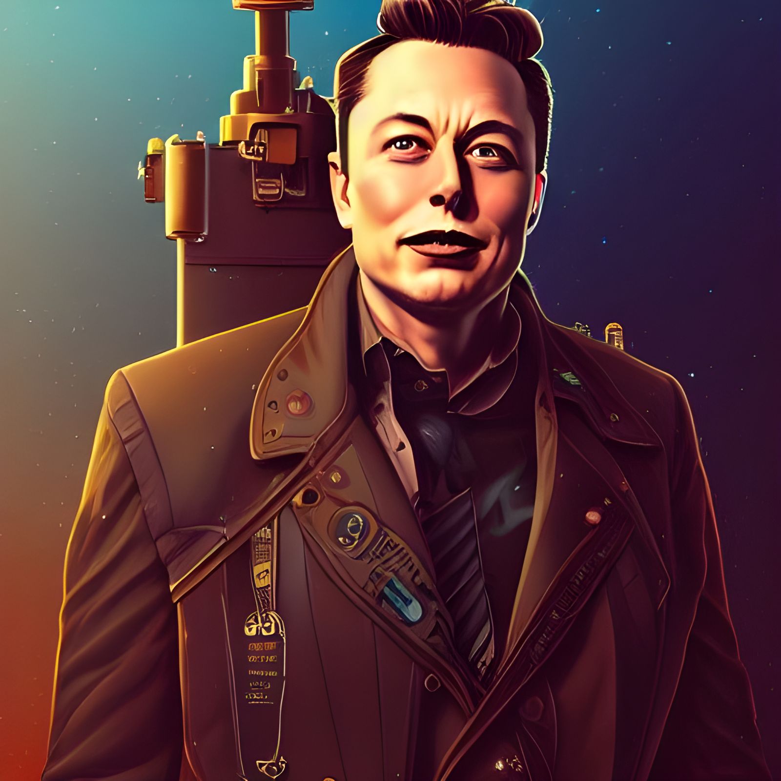 Steampunk Portrait in Yoshimune, Stålenhag, Mumford Style