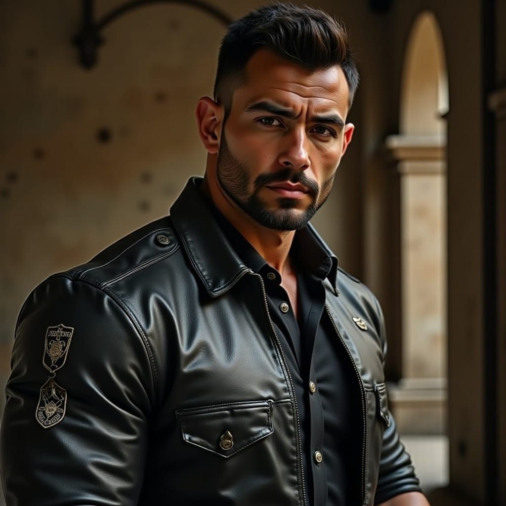 Chiseled Spanish Gentleman in Traditional Attire, Fine Art P...