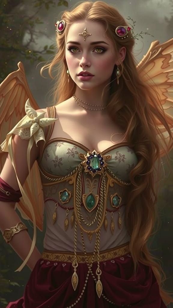 Ethereal Faerie Queen in Golden Hour Glory