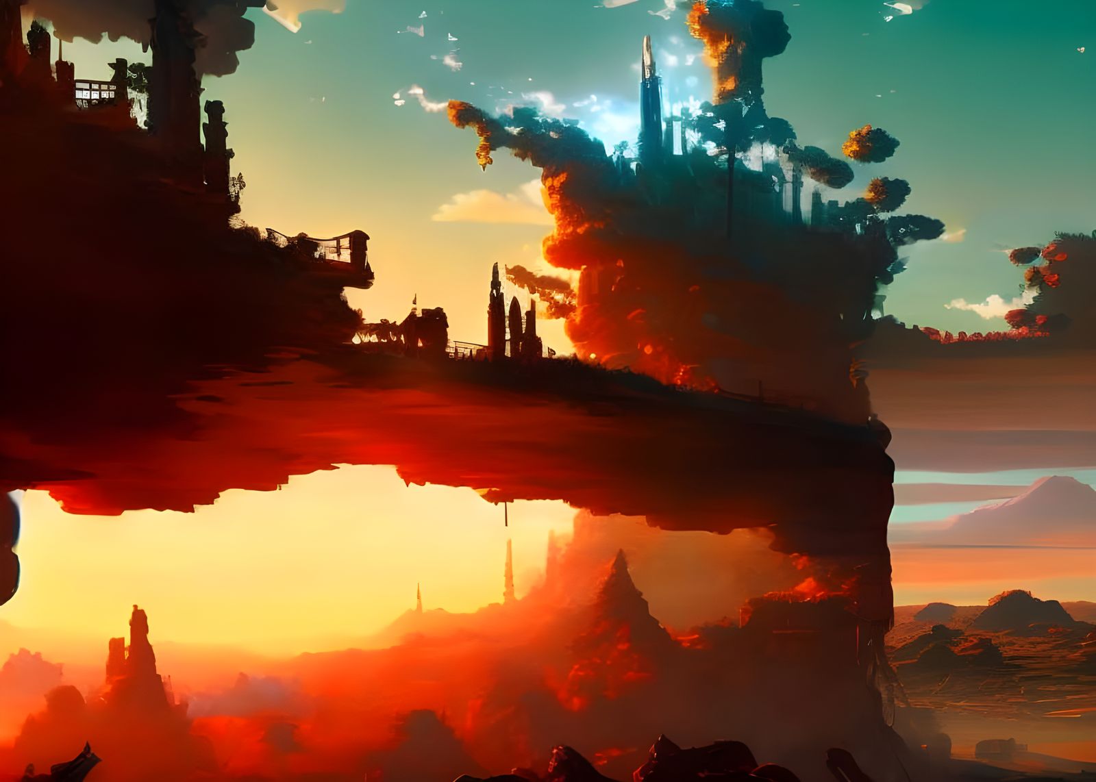 Cthulhu Cowboy in Wild West Town, Anime Style