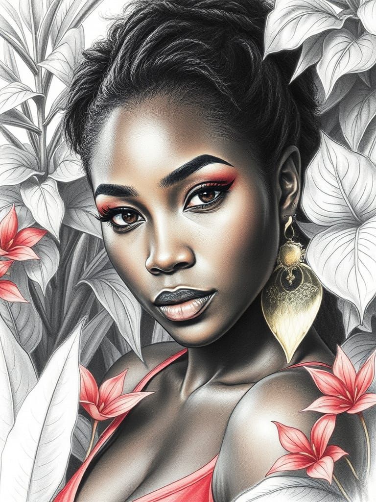 Realistic Portrait of a Strong African American Woman