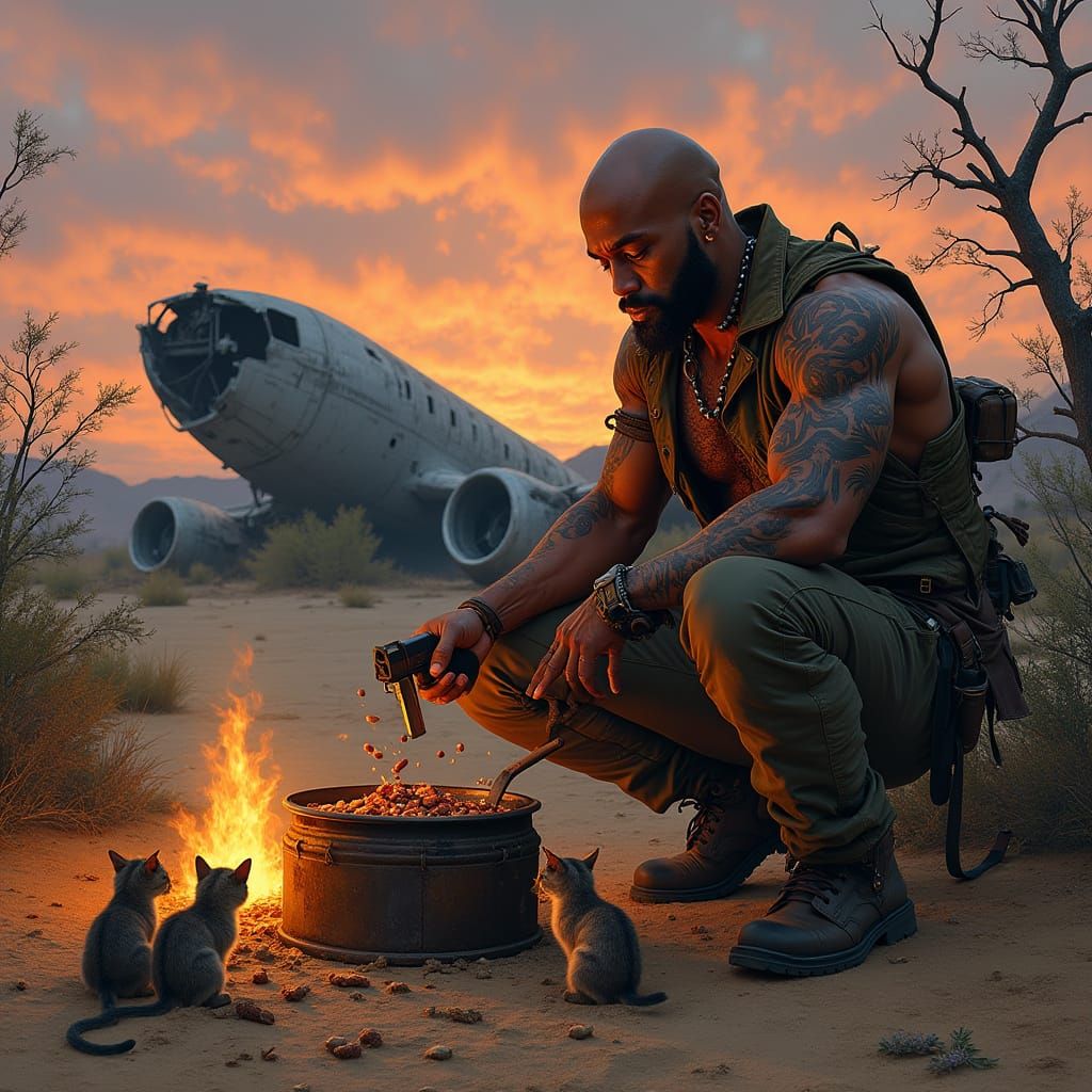 Post-Apocalyptic Survivor in the Badlands