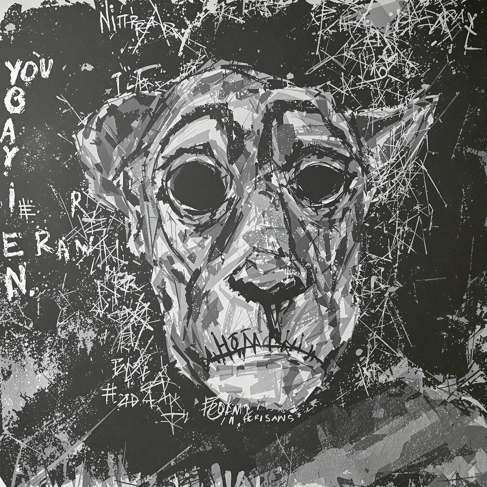 Expressive Charcoal Artistry Captures Energetic Ten Word Cha...