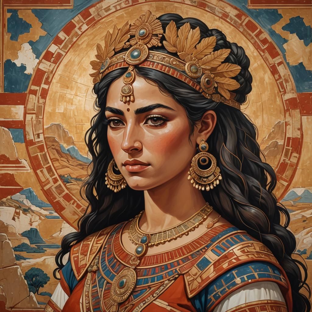 Iphigenia, Mycenaean Queen, in Detailed Matte Painting