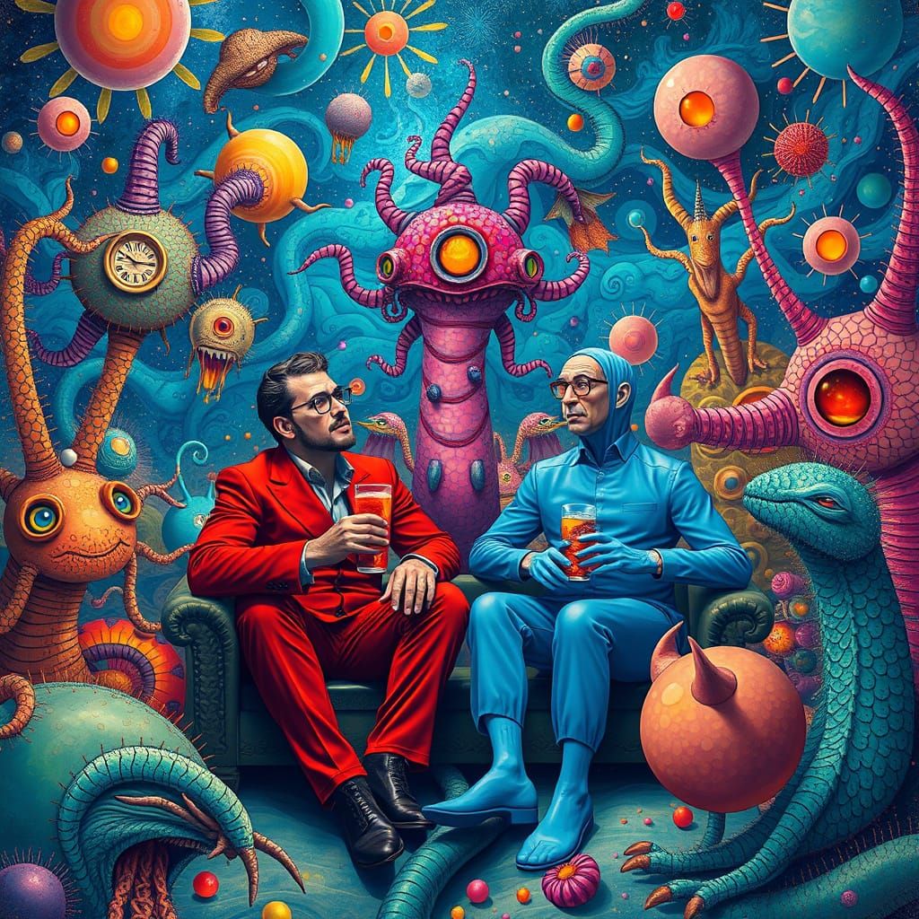 Surreal Utopia: Men, Creatures, and Vacuum Drink